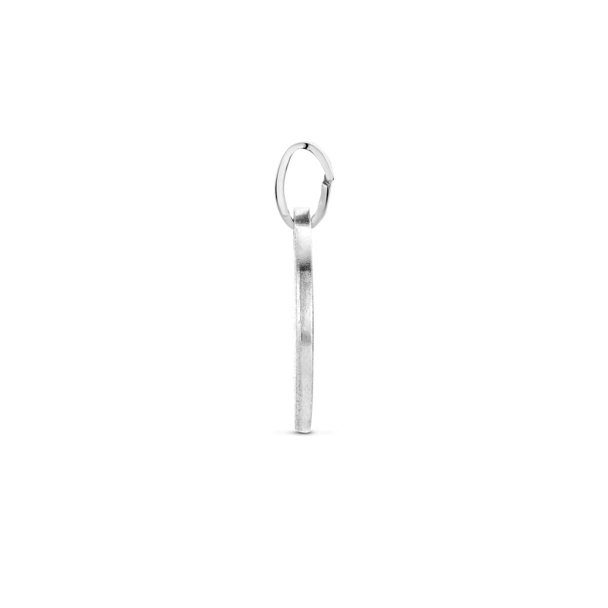Colgante de grabado en plata rhodium con acabado mate helado