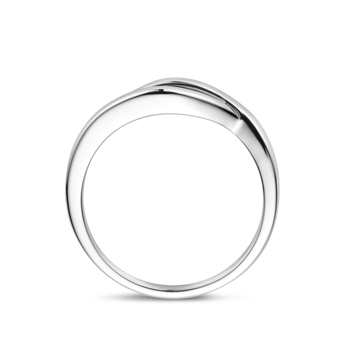 Anillo de mujer de plata rodiada – 6 mm de ancho