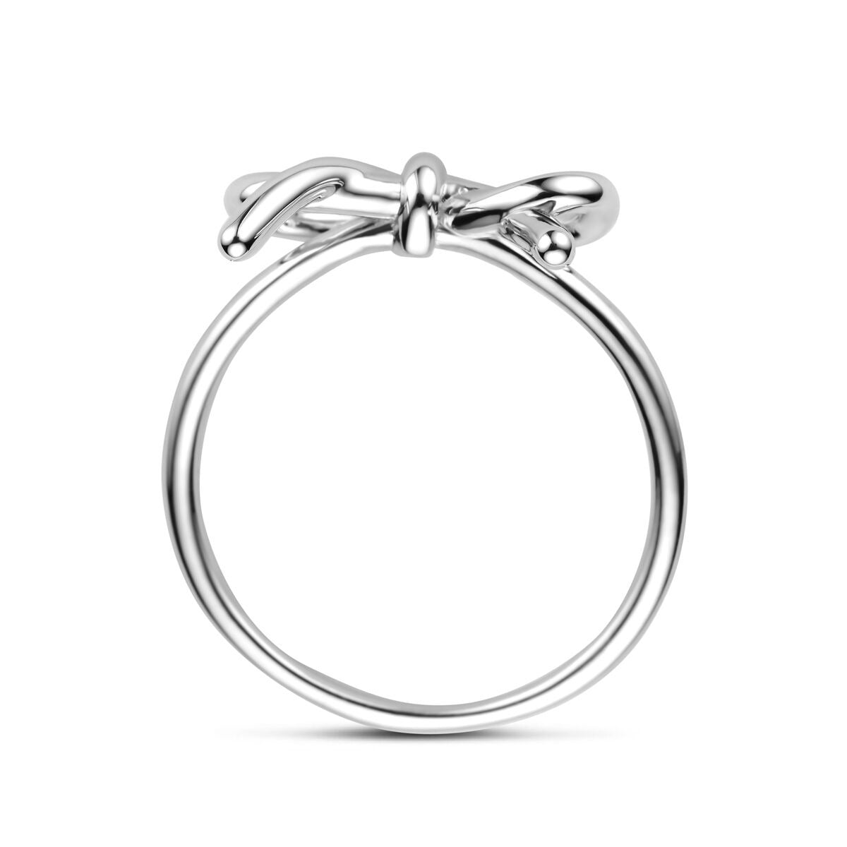 Anillo de mujer en forma de lazo – plata 925 rodiada