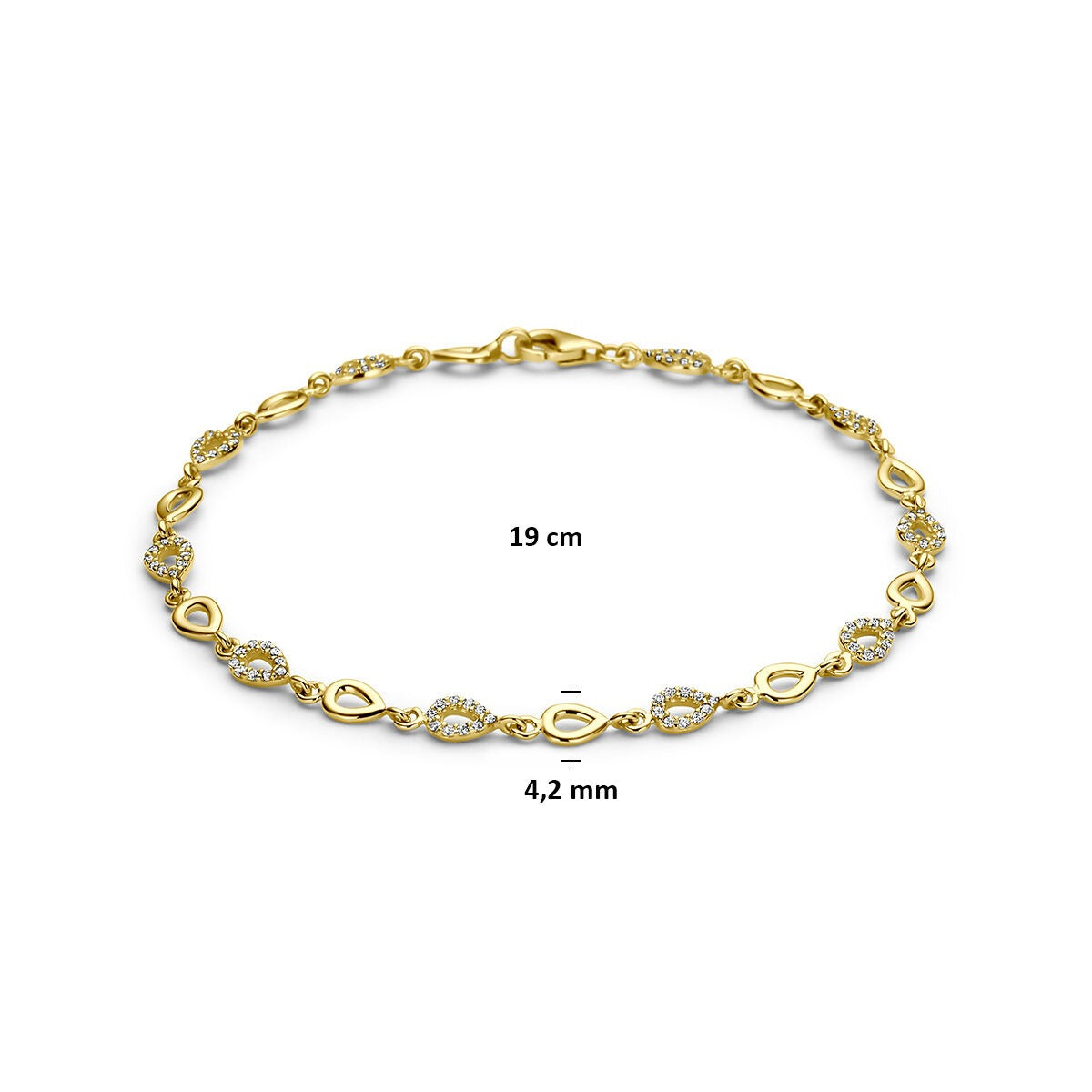 9k Geelgouden armband met zirkonia