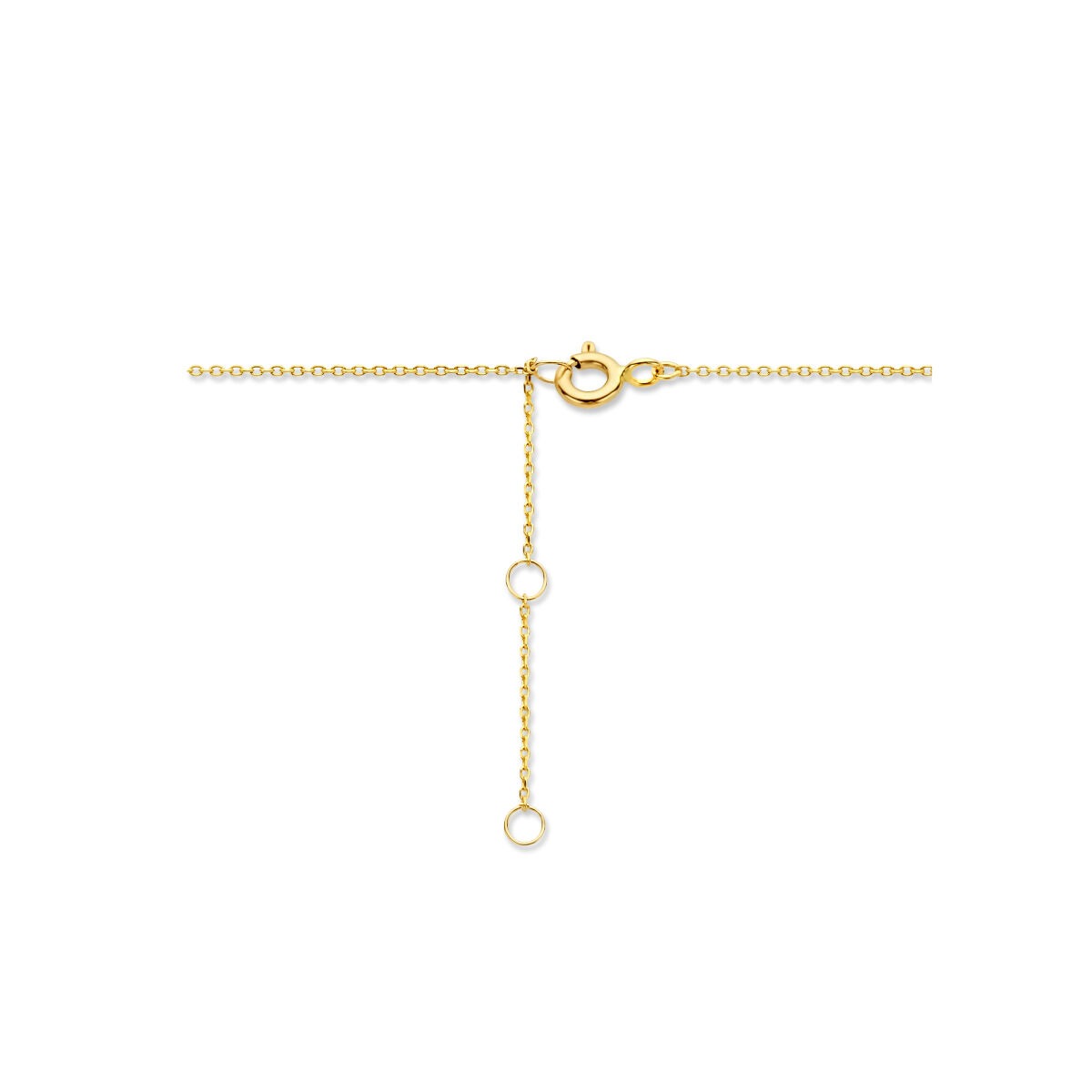 collar de ancla en oro amarillo con pluma