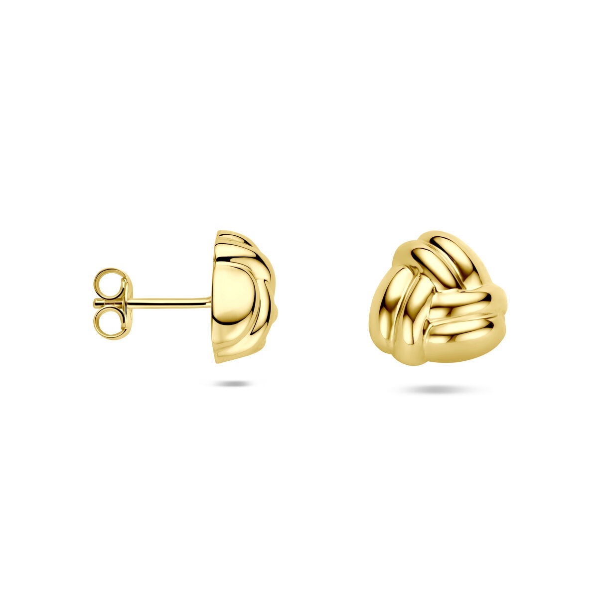 Pendientes de botón de oro amarillo de mujer 11 mm