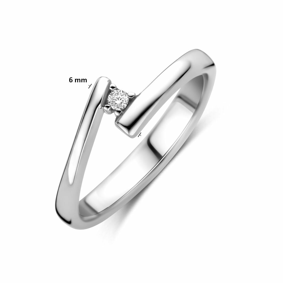 Anillo de mujer de plata con circonitas – plata 925 rodiada
