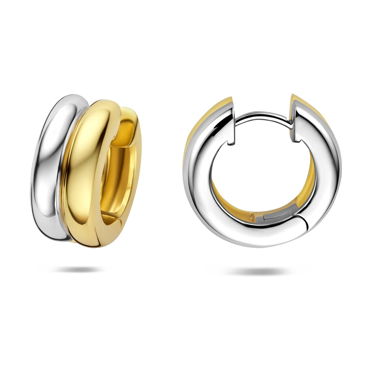 Aros chapados en oro y rodiados de plata 925
