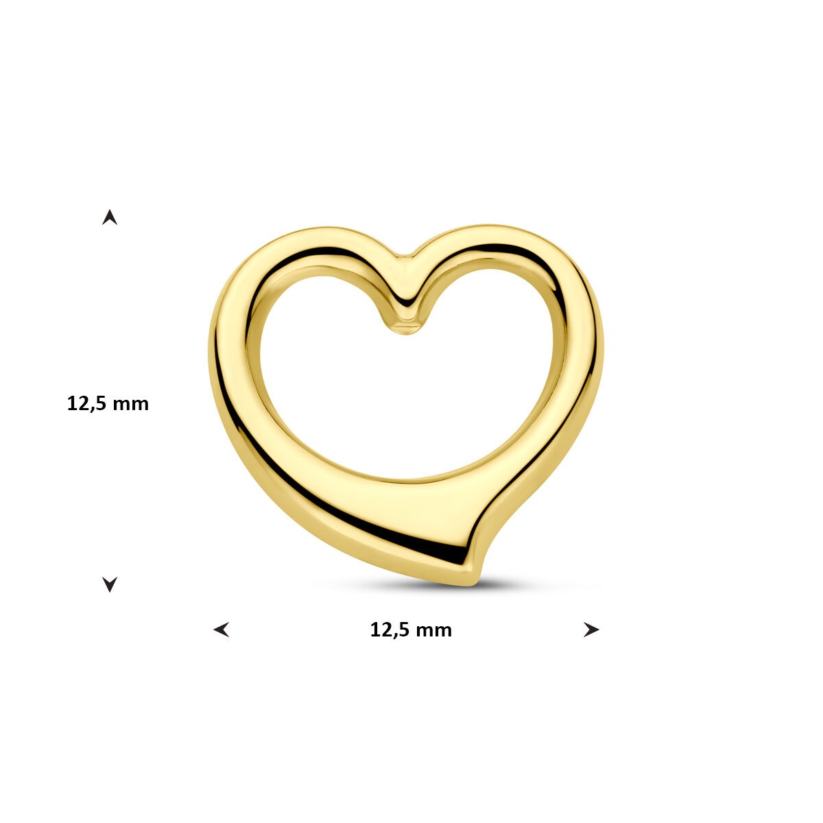 colgante de corazones de oro amarillo de mujer