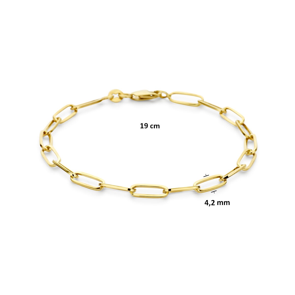 pulsera de oro amarillo con núcleo de plata 19 cm