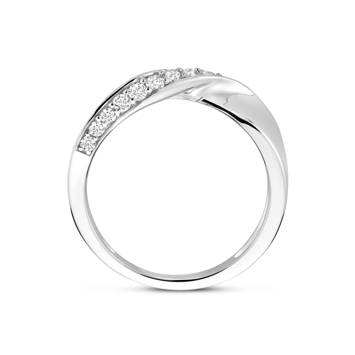 Anillo de plata rodiada con circonitas 5.5mm