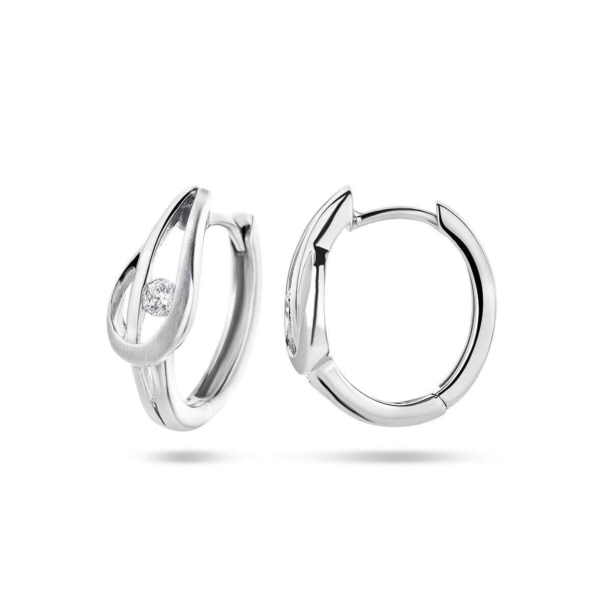 Aros de plata 925 rodiada con circonitas