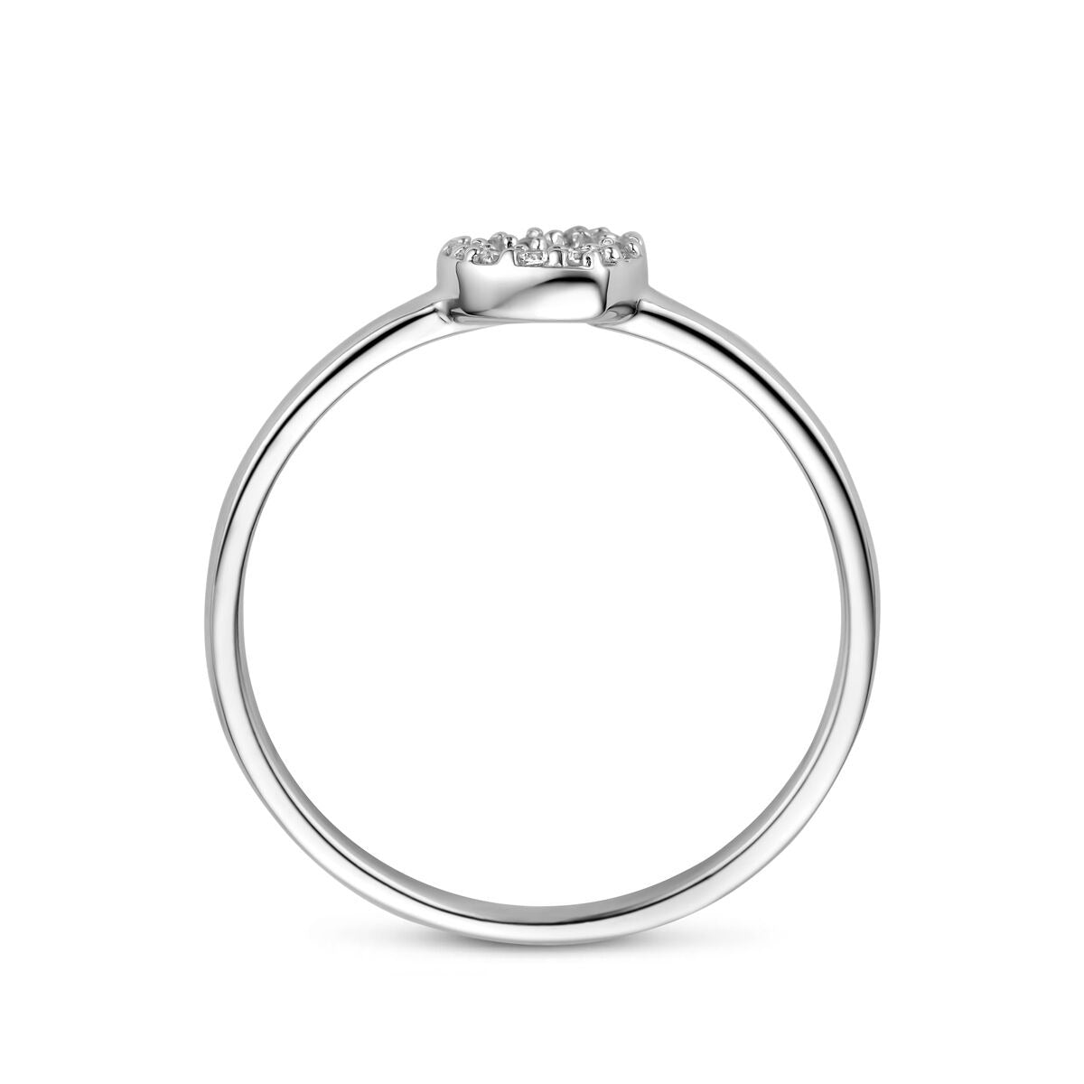 anillo corazón circonita plata rodiada