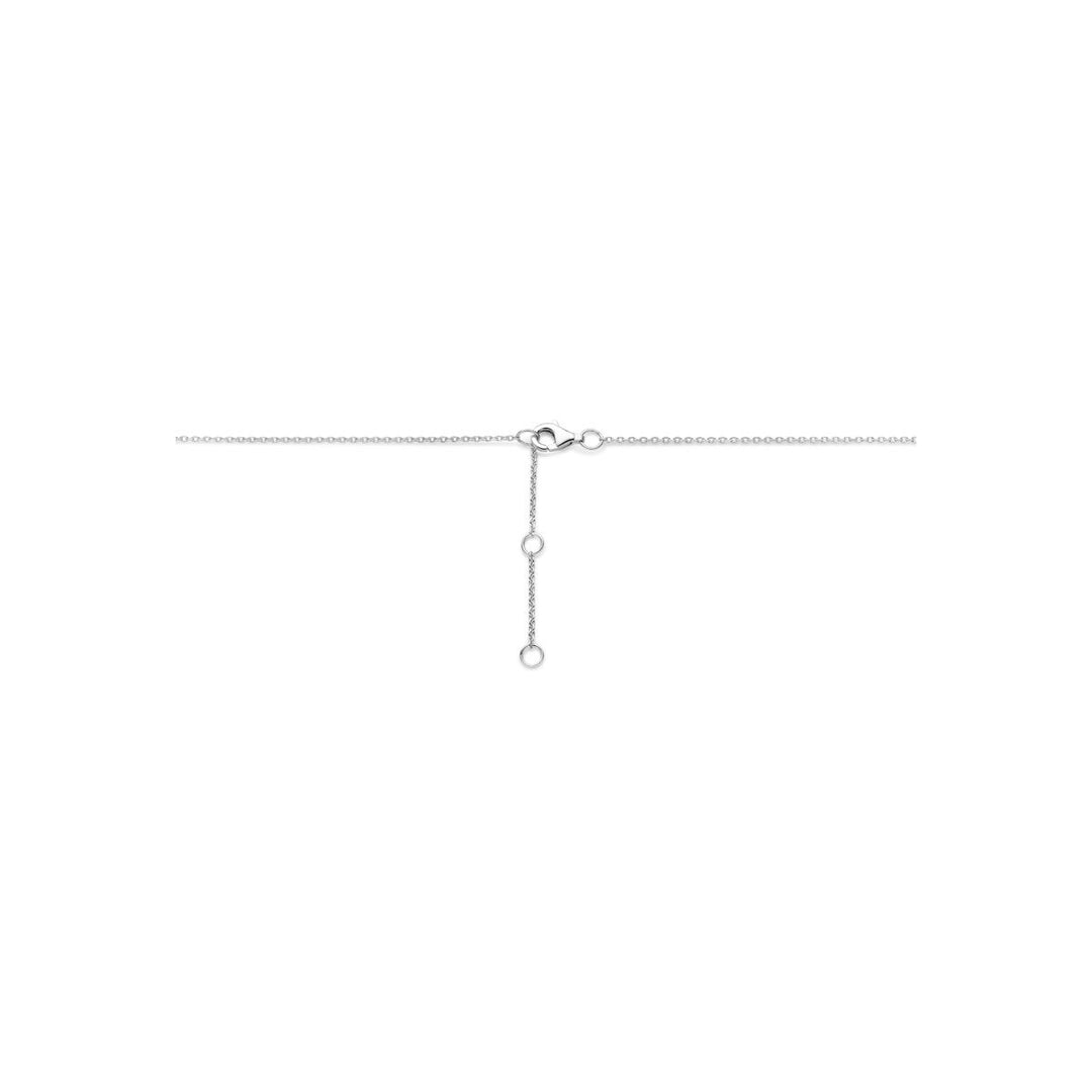 Gerhodineerd zilveren collier met zirkonia