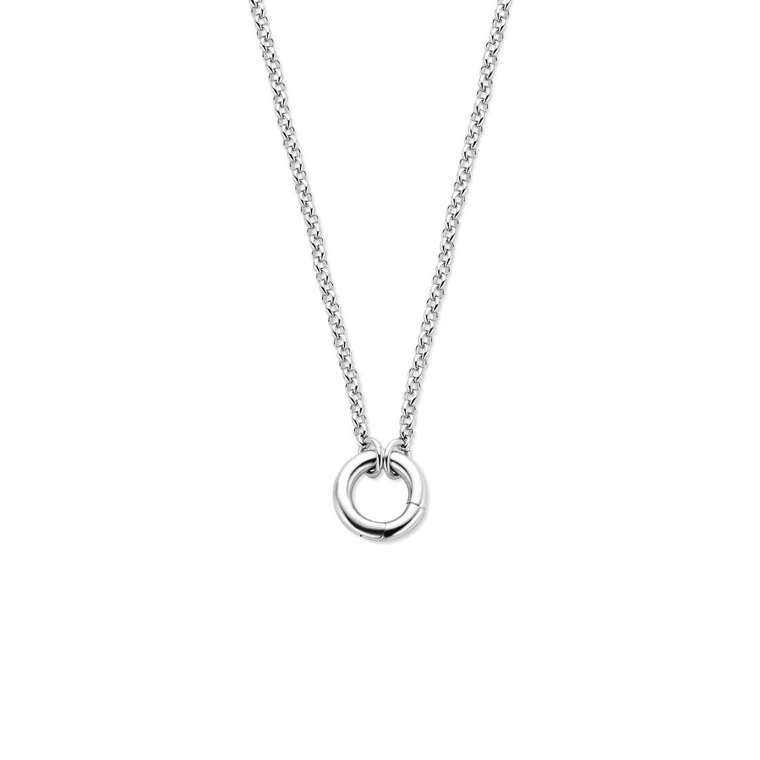 Zilveren jasseron collier met connector – gerhodineerd 925 zilver