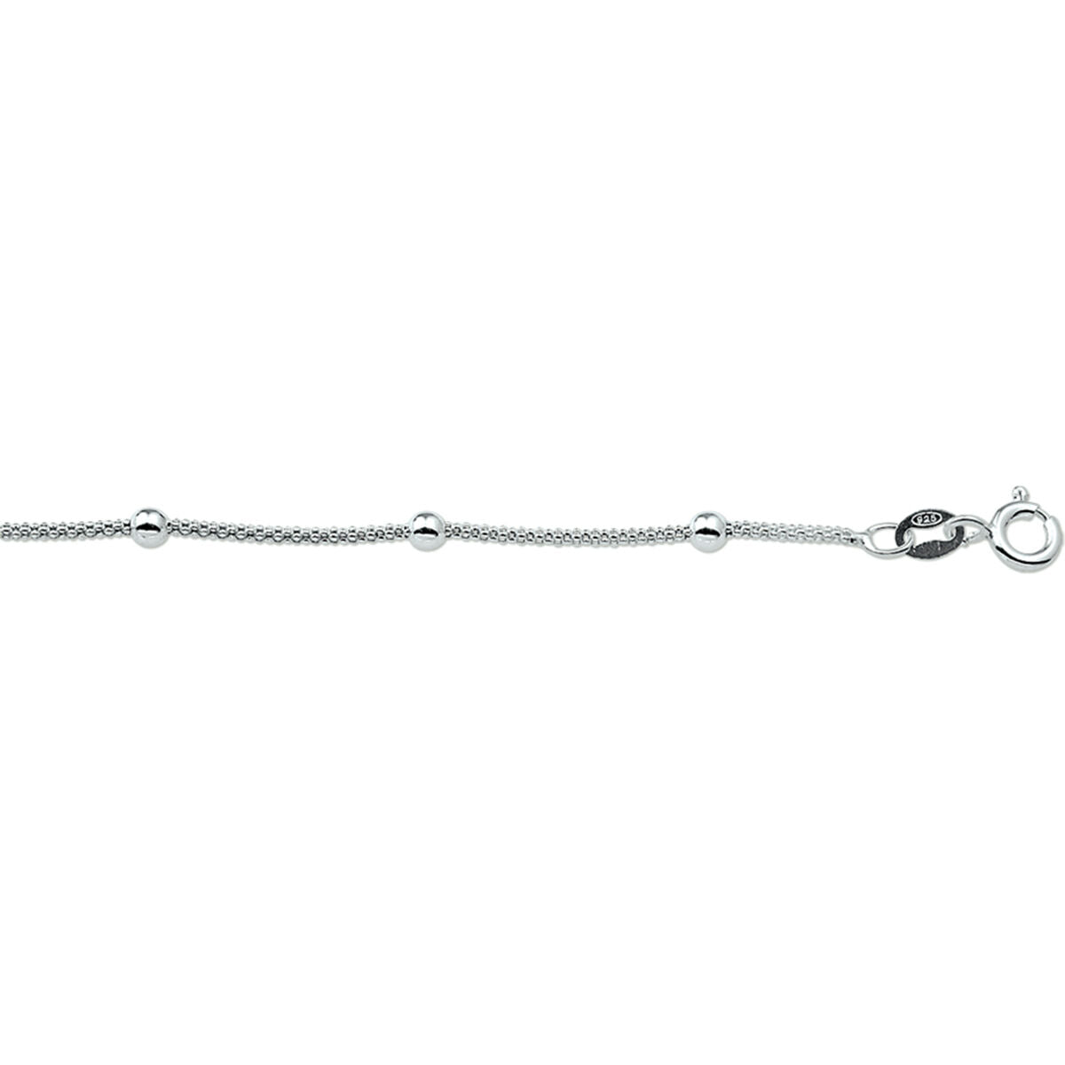 Pulsera de plata con eslabones de bolitas