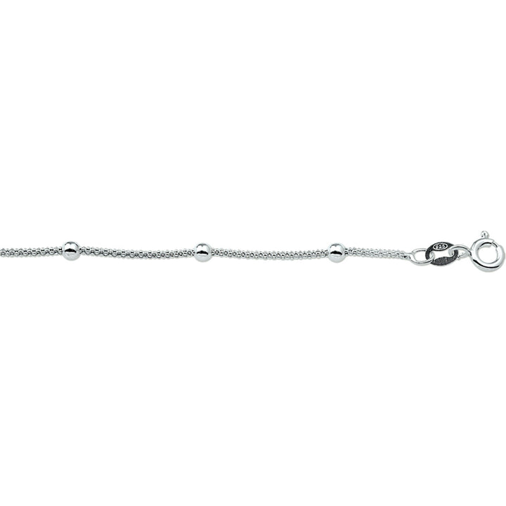 Zilveren armband met bolletjes schakel