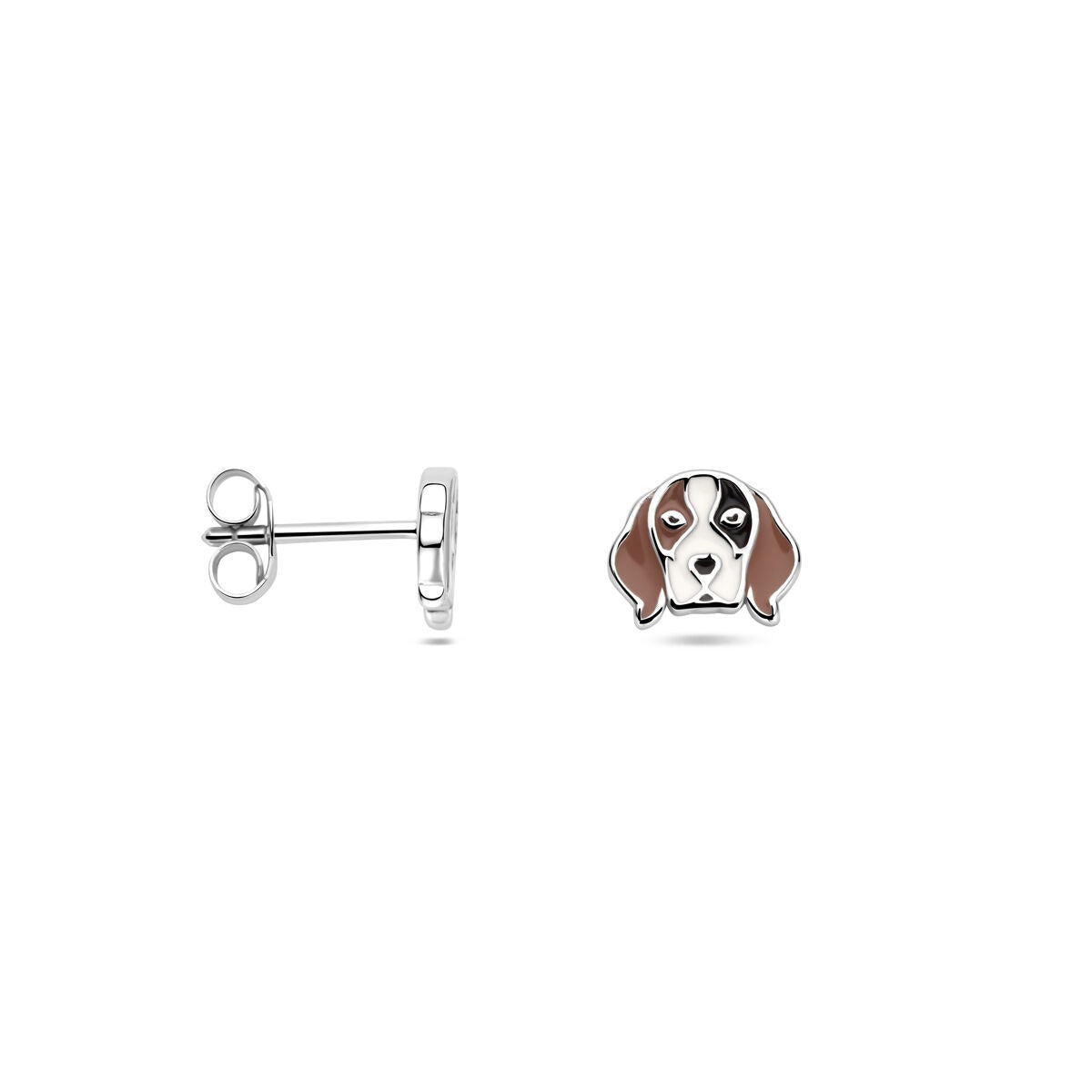 Pendientes infantiles de plata perrito 7 mm