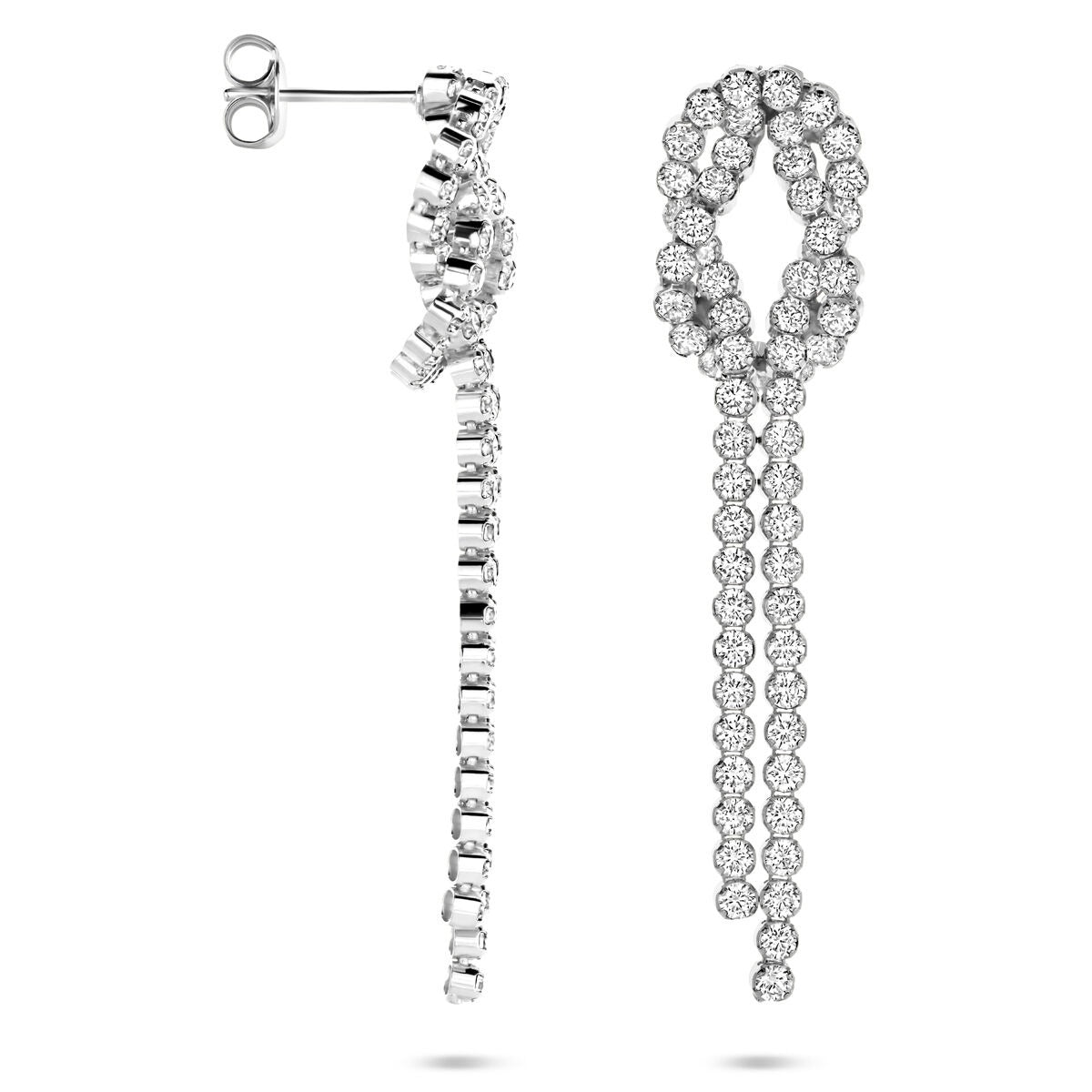 Pendientes de plata rodiada con circonitas – 53 mm