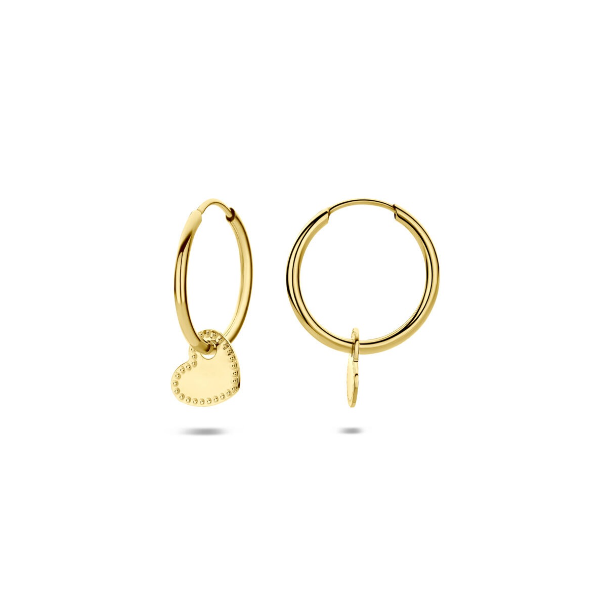 Aros de oro amarillo de 14k con corazón