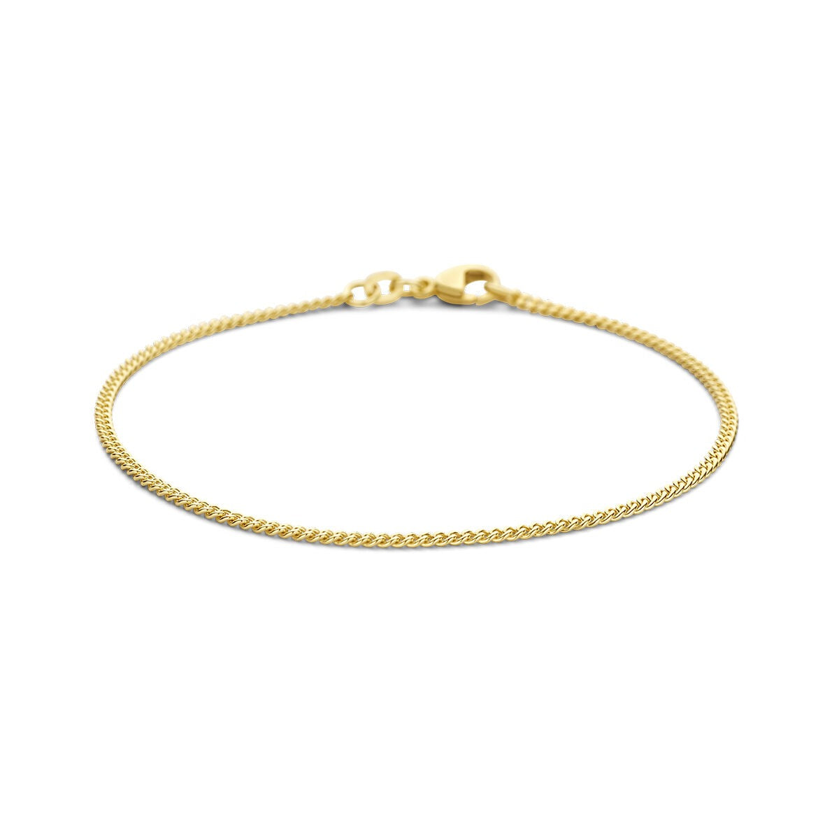 cadena gourmette chapada en oro amarillo unisex
