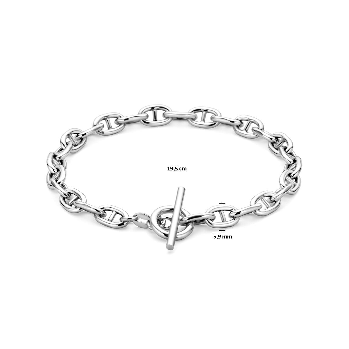 Pulsera de mujer de plata – collar ancla rodiado con cierre de capiteles