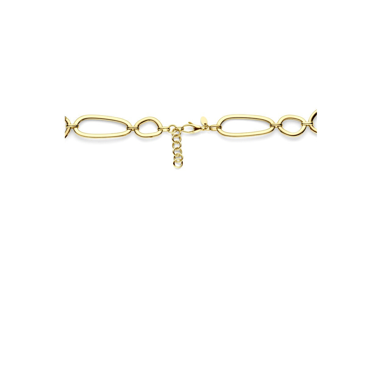 collar de oro amarillo de 14k con estructura de eslabones anchos