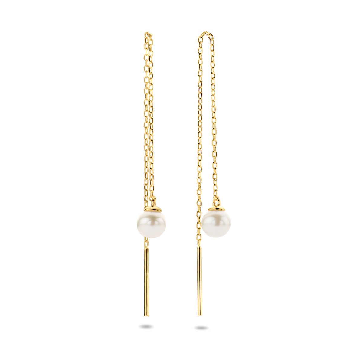 Pendientes de oro con perla de agua dulce – 14k