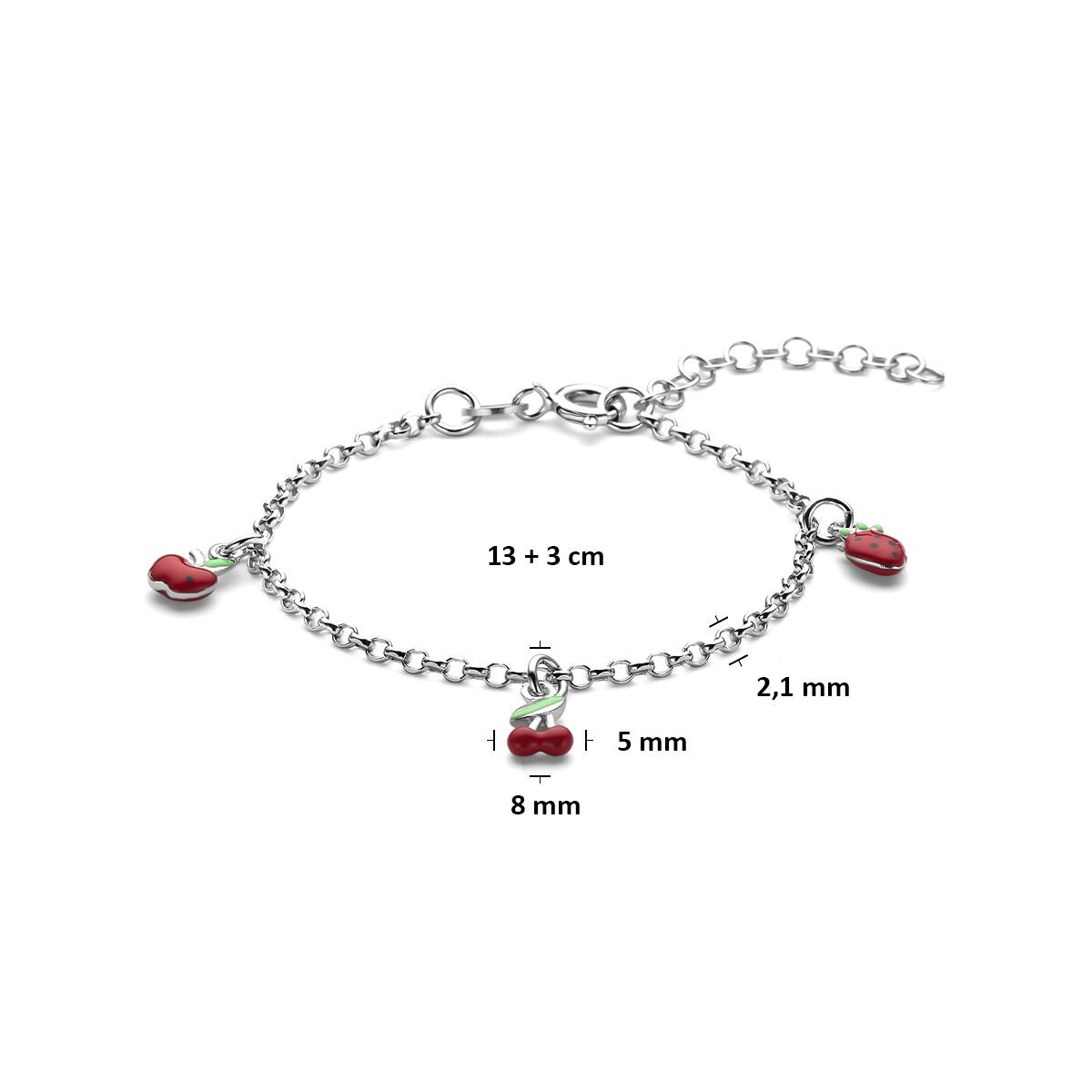 Pulsera infantil de plata con fruta – plata 925 rodiada