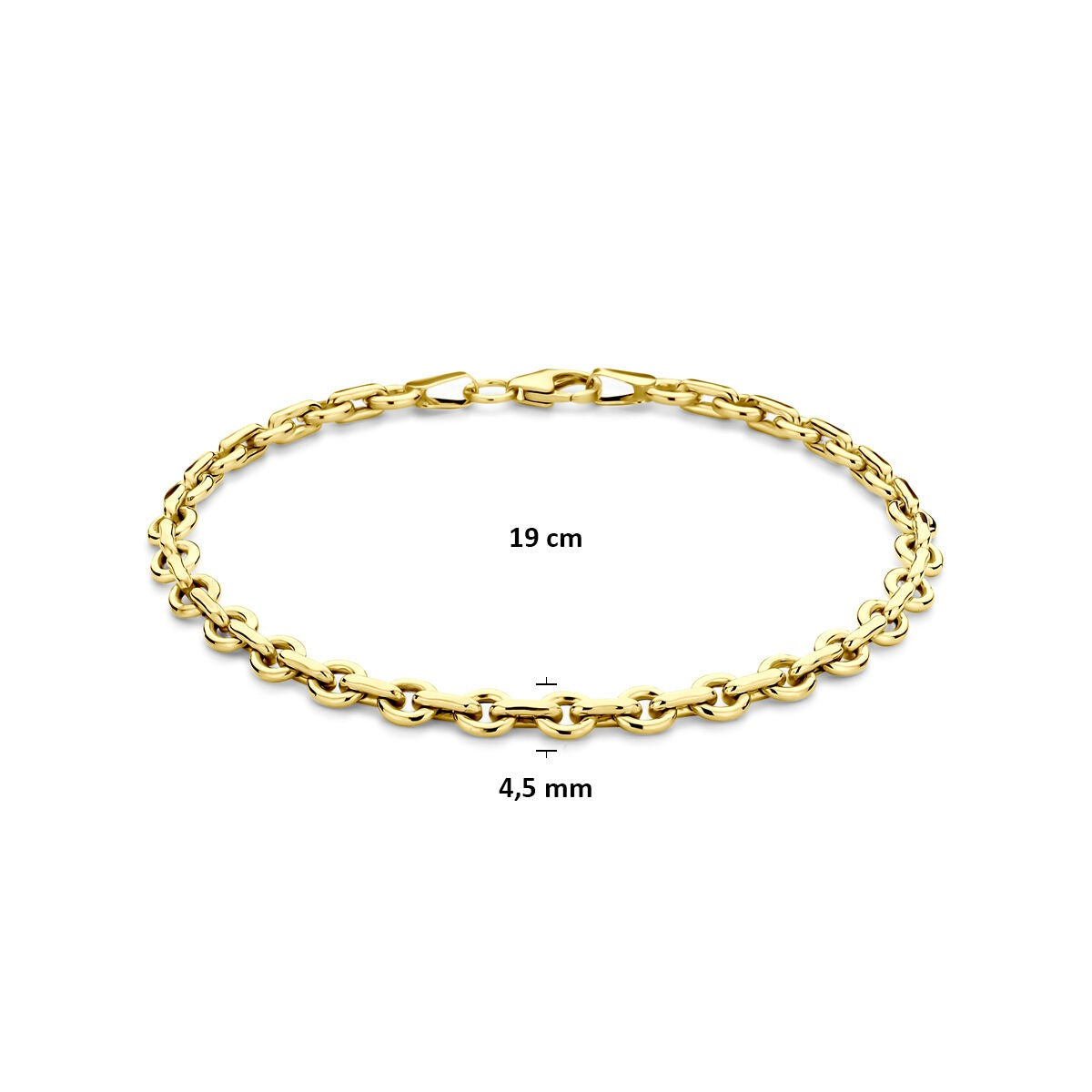 pulsera de mujer en oro amarillo de 14k con núcleo de plata – lujo refinado en Silgold