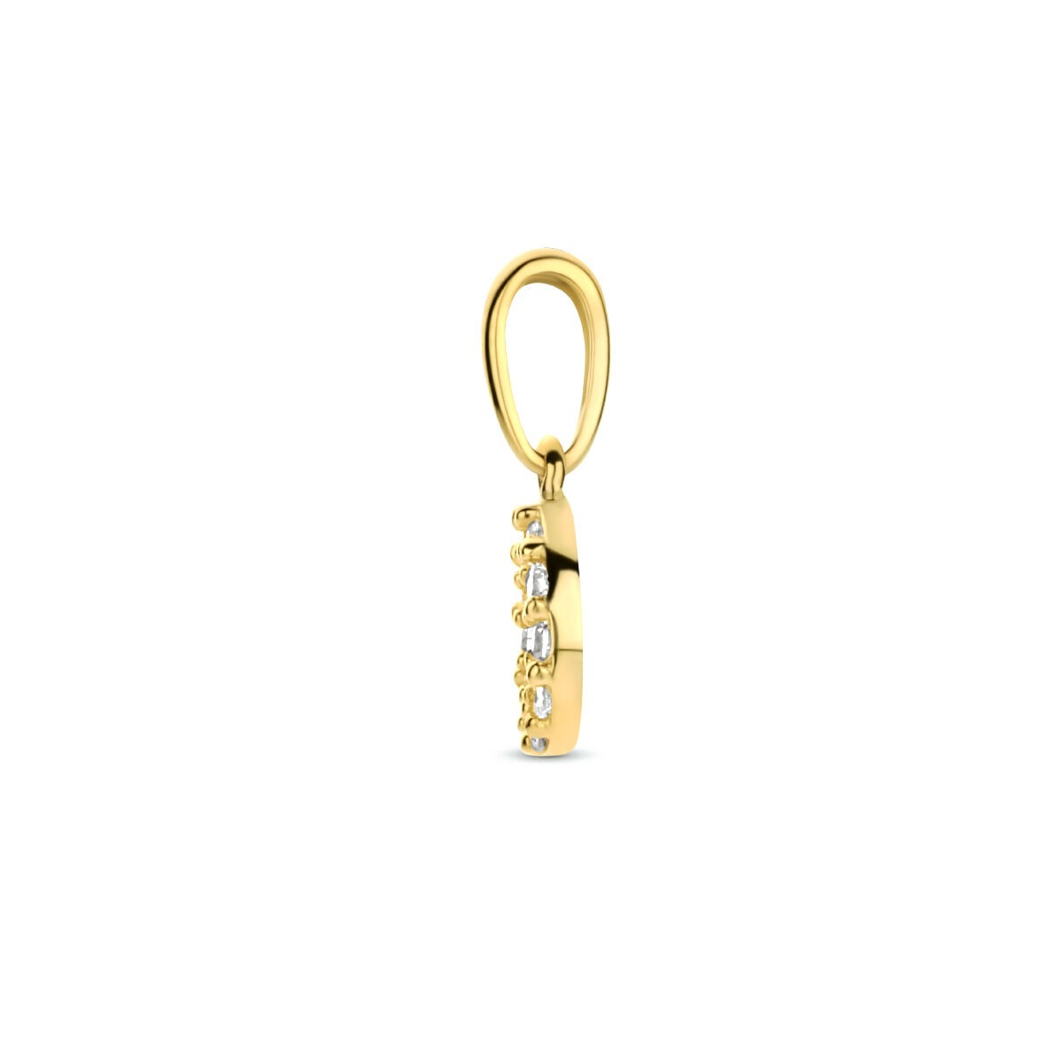 Colgante de oro 14k con fila de zirconia cortada en brillante
