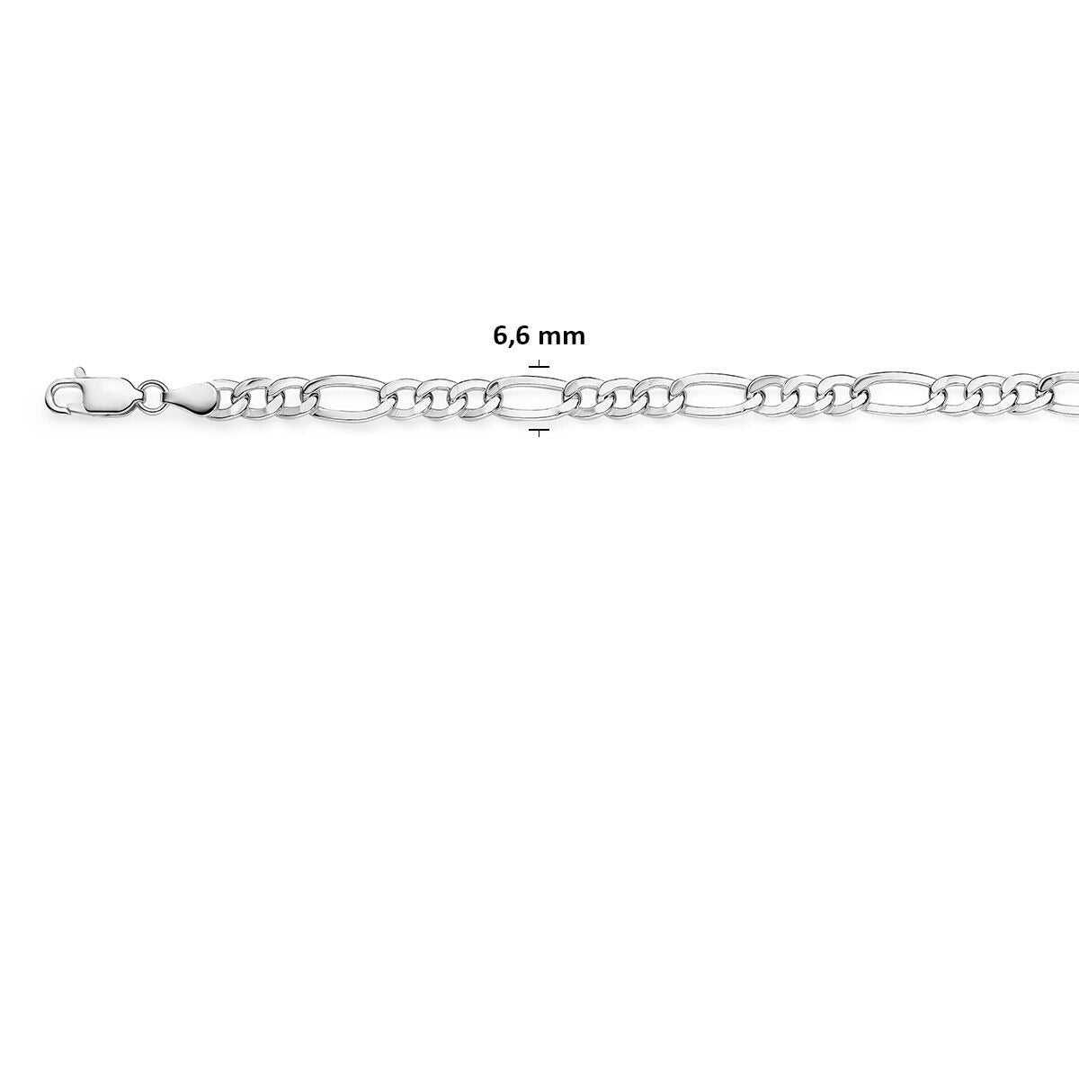 925 Collar Figaro de plata 6,6 mm de hombre