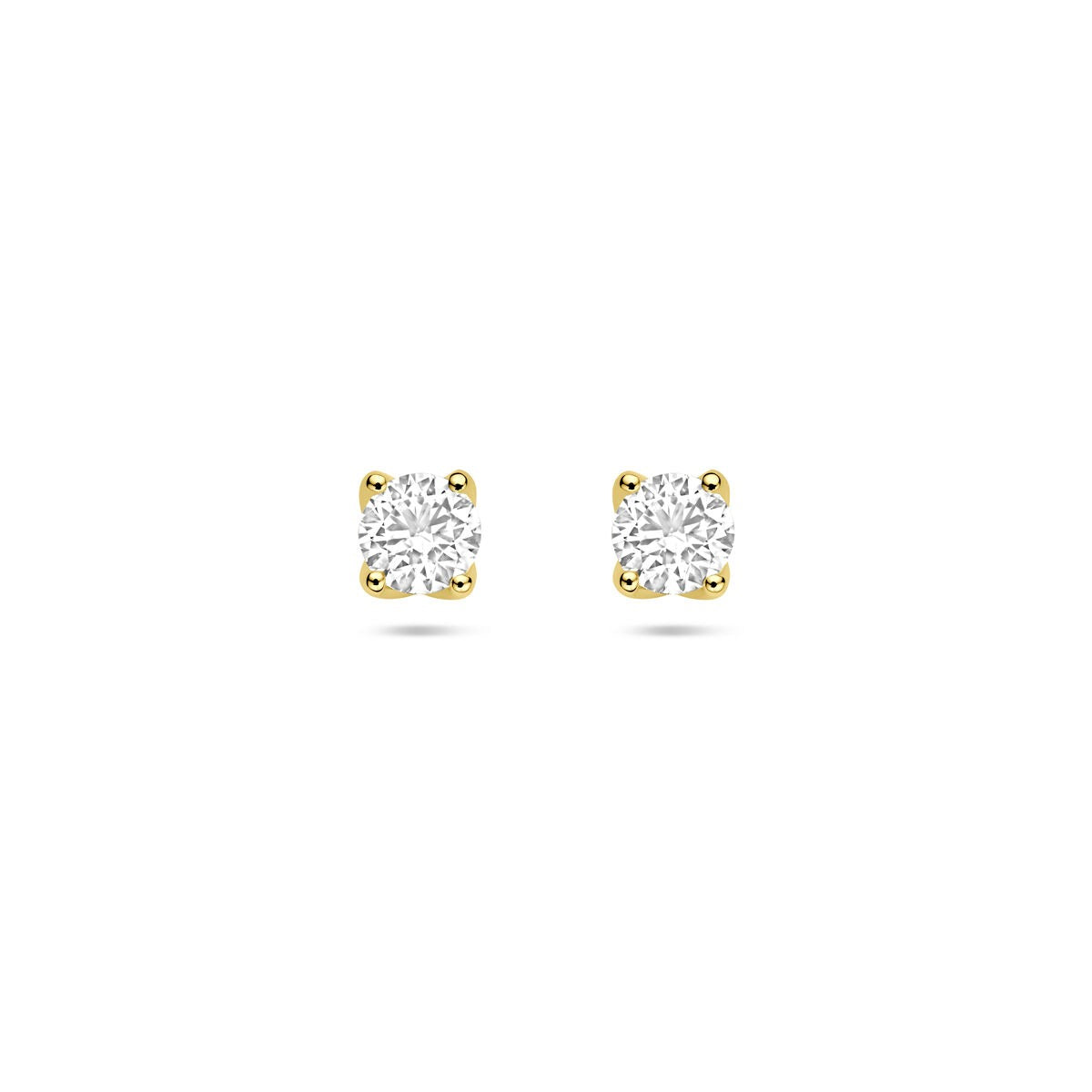 Pendientes de oro amarillo de 14k con diamantes cultivados en laboratorio de 1.0 ct.