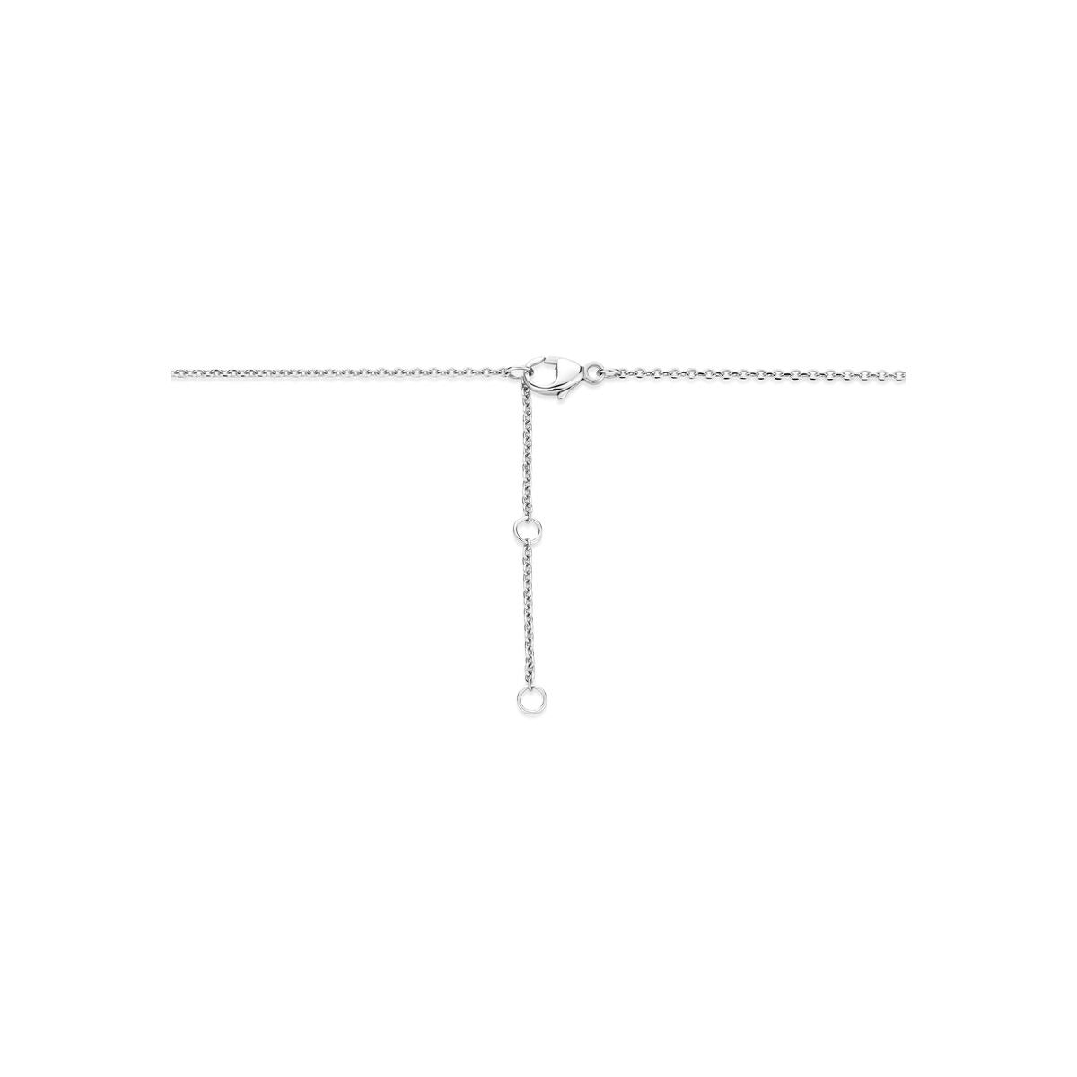 collar letra zirconia 41 - 43 - 45 cm plata rodiada