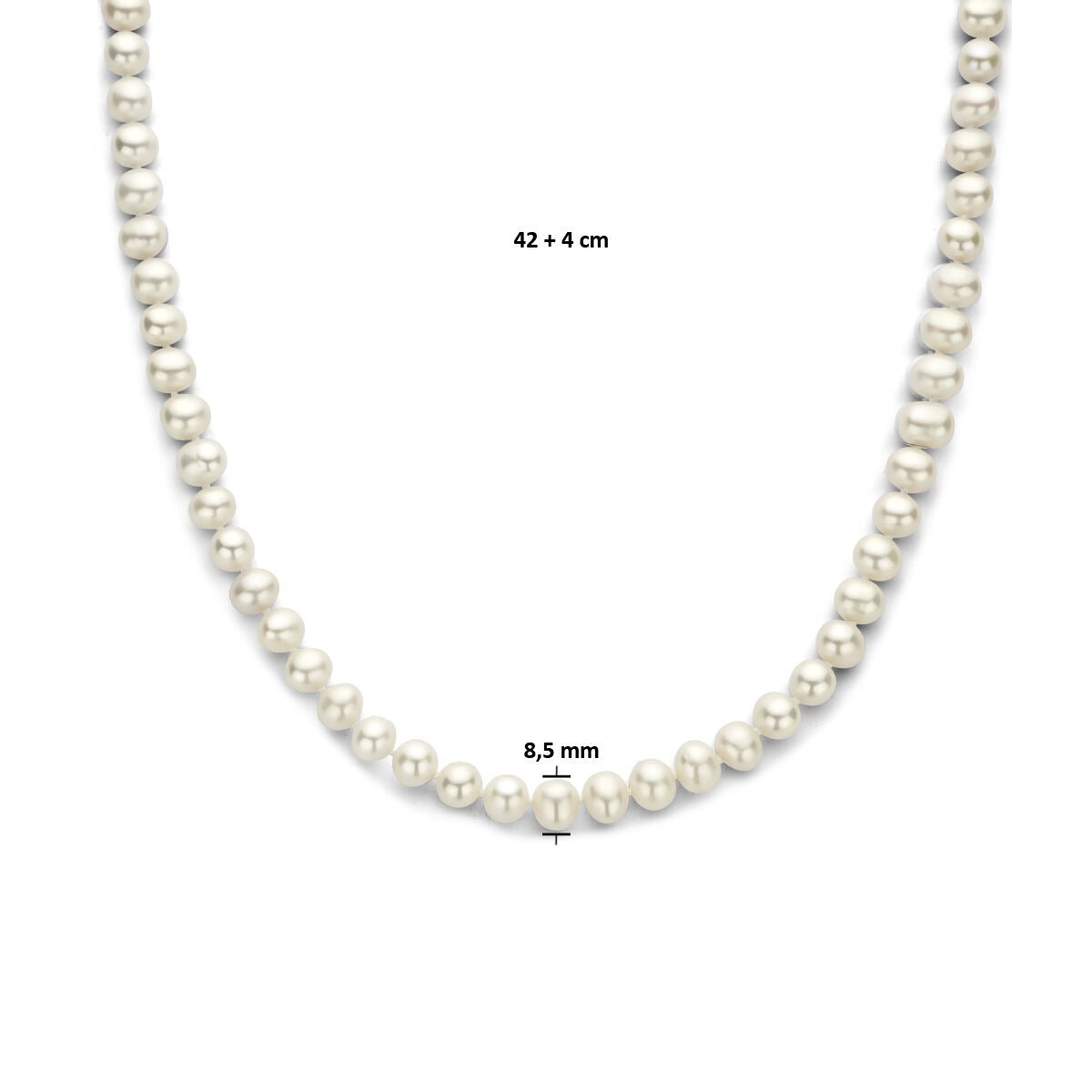 Collar de plata con perlas de agua dulce - plata 925 rodiada