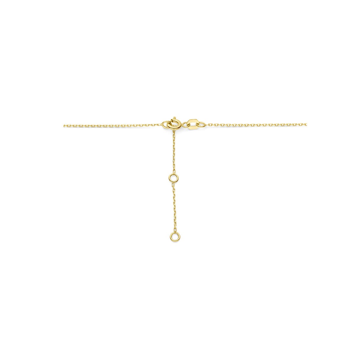collar de oro amarillo con corazón y circonitas