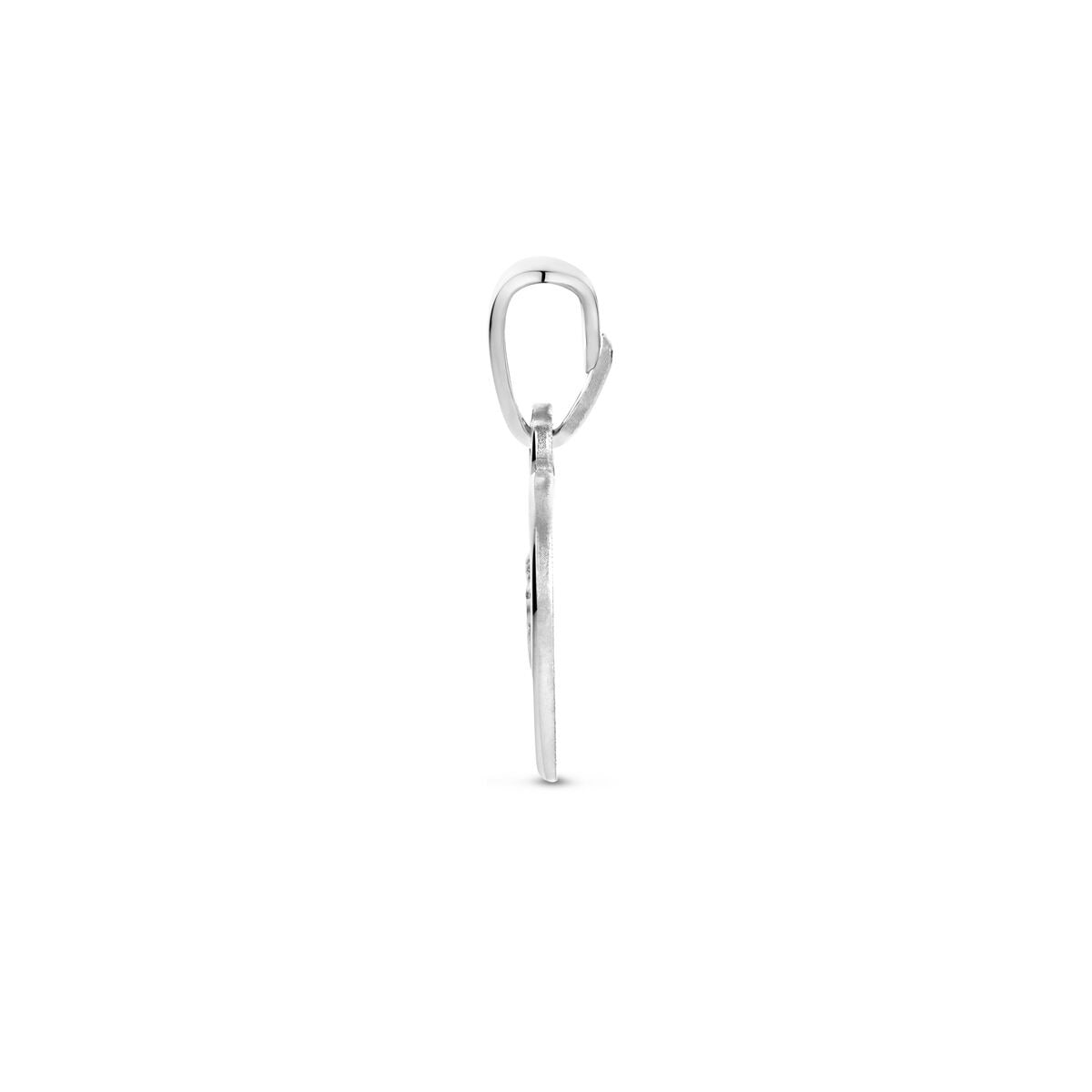 Colgante de corazones en plata rhodium con acabado pulido/mate