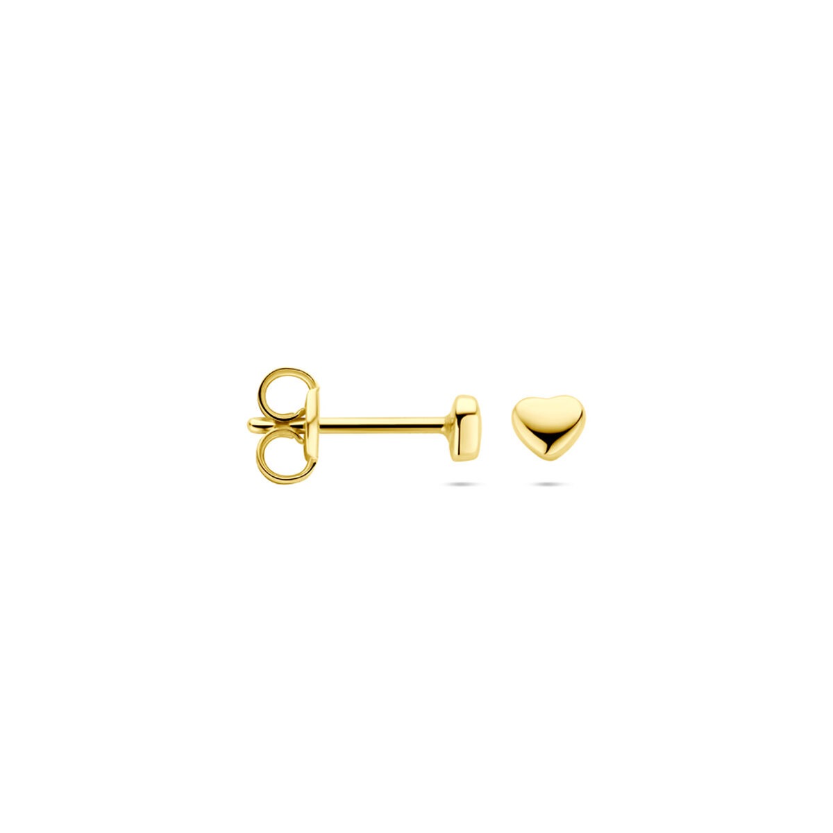 pendientes de botón de oro amarillo en forma de corazón – 3 mm