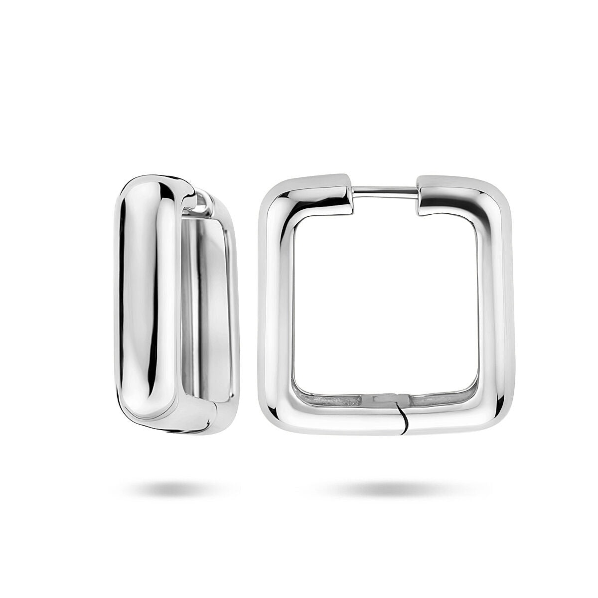 Aros de plata rodiada 25 mm