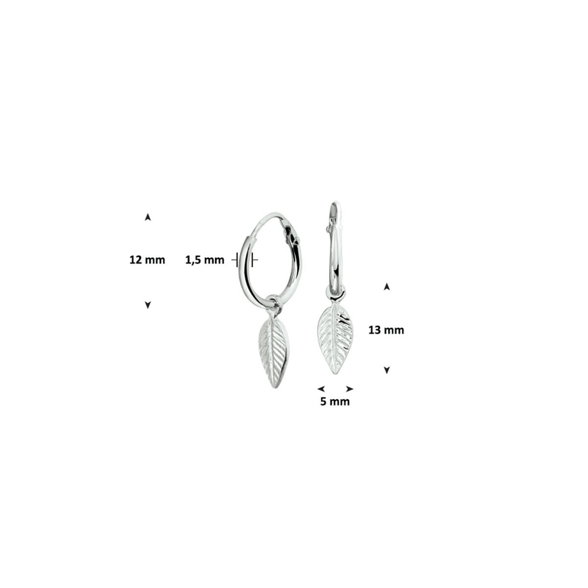 Aros de plata con colgante de pluma – rodiados 925