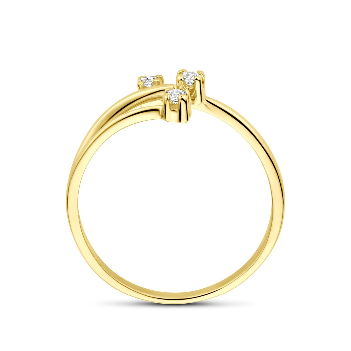 Anillo de mujer en oro amarillo con circonitas – 14k oro amarillo