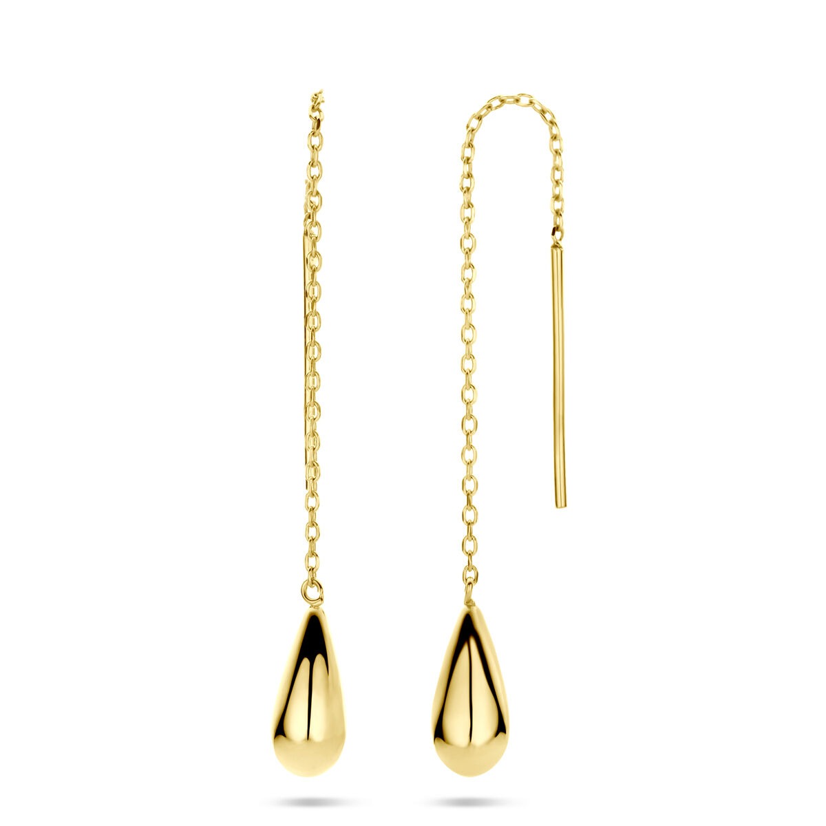 Pendientes de gota chapados en oro 14k de mujer