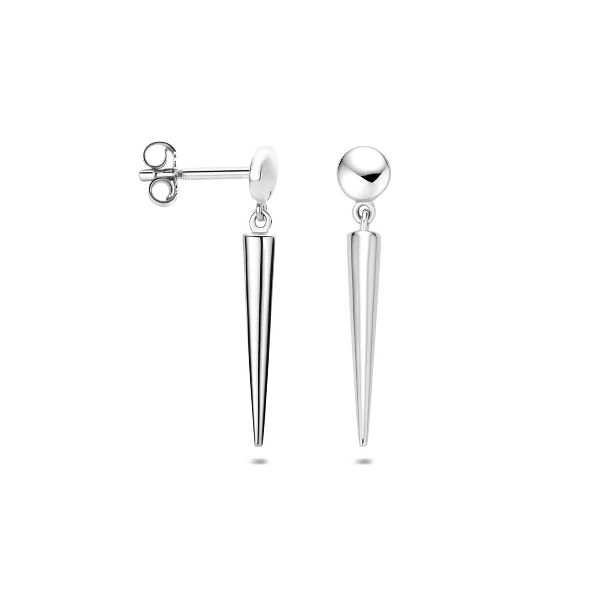 Pendientes de plata rodiada