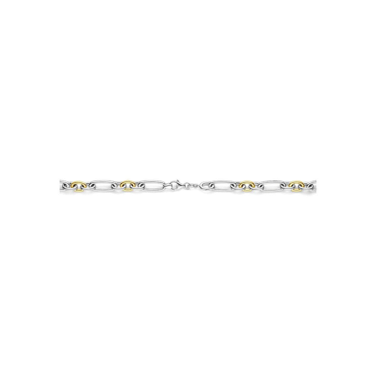 collar de ancla en oro amarillo y plata de 14k