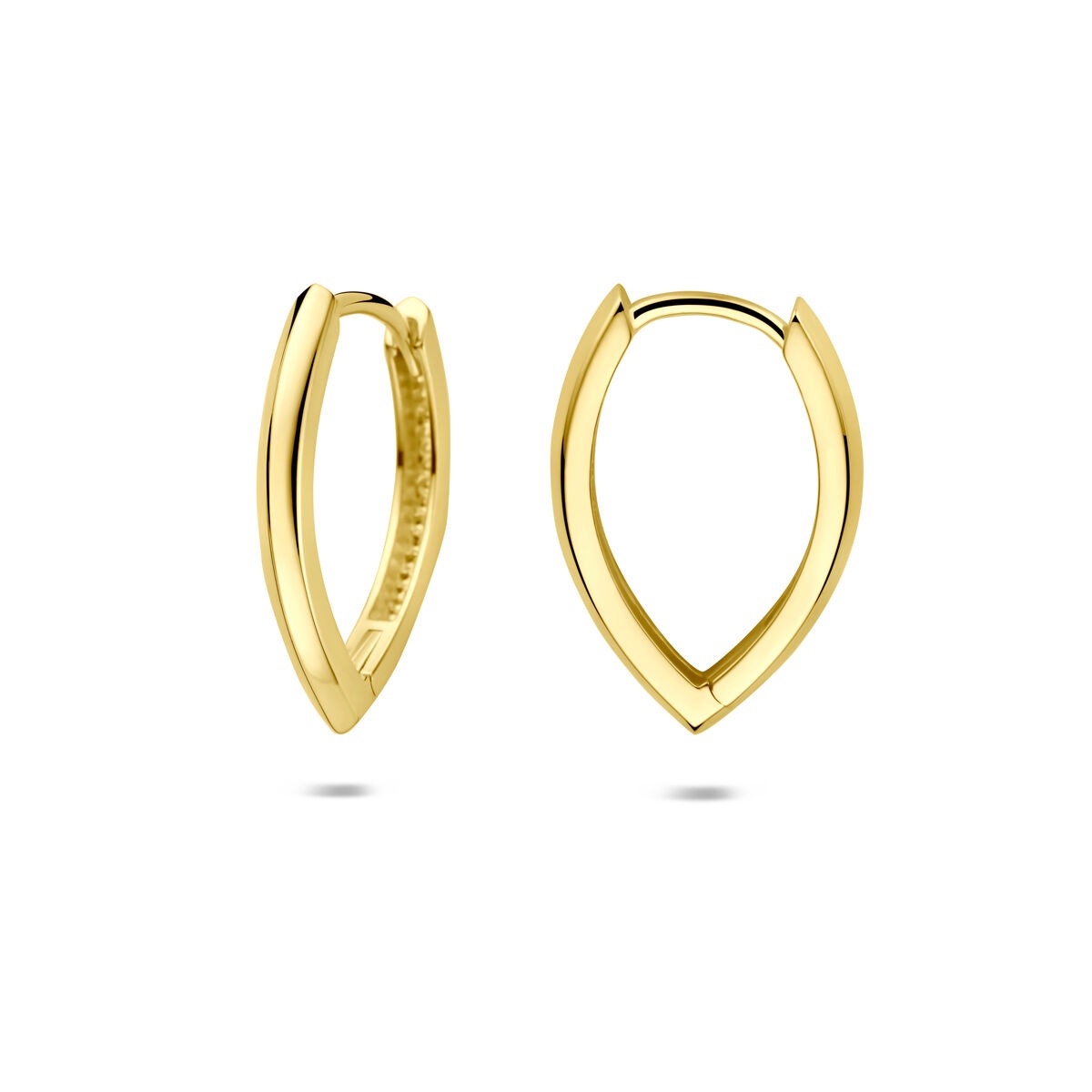 Aros de oro – aros de oro amarillo de 14k con cierre de bisagra 18,5 mm