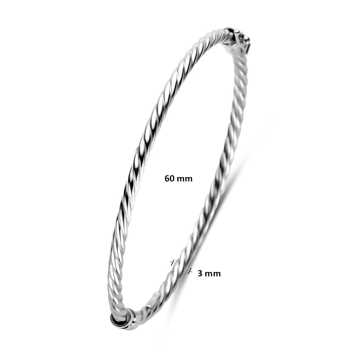 Pulsera bangle de plata trenzada – rodiada 925