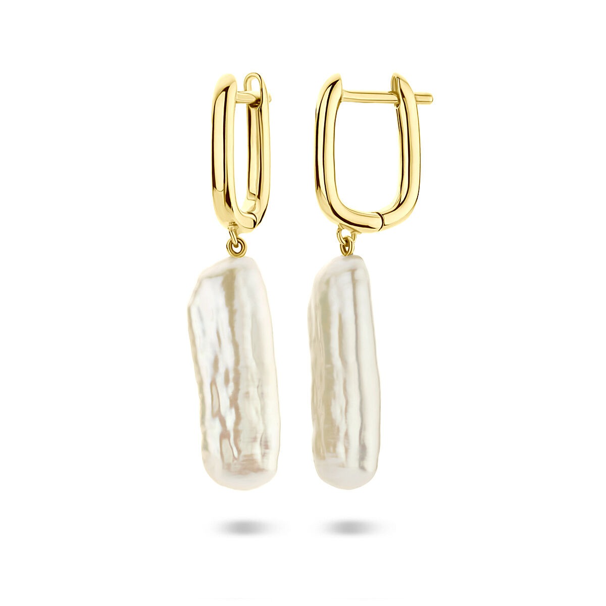 Aros chapados en oro de plata con perla