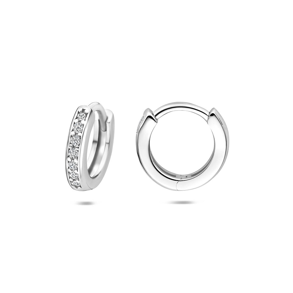 Aros de plata 925 rodiados con circonitas