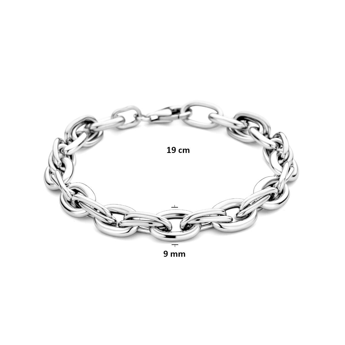 Pulsera de mujer en plata – plata 925 rodiada con eslabones gruesos