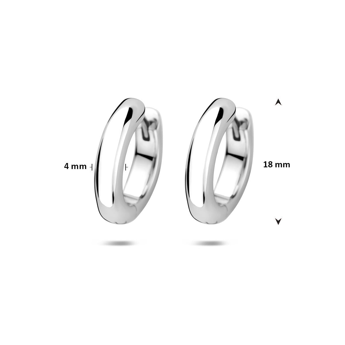 Aros de plata rodiada con cierre de bisagra – 4mm de grosor de tubo
