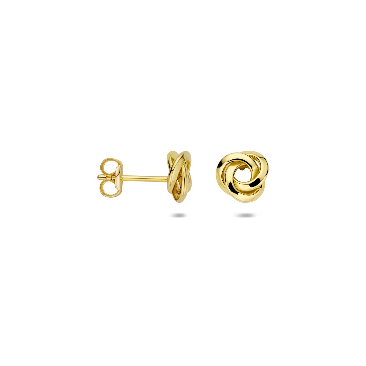 Pendientes de botón de oro con nudo – 14k