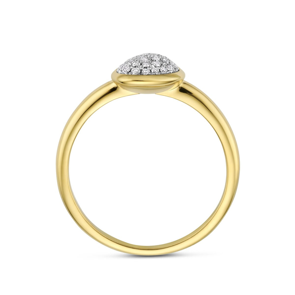 Anillo de mujer bicolor con diamante – 10,5 x 8 mm