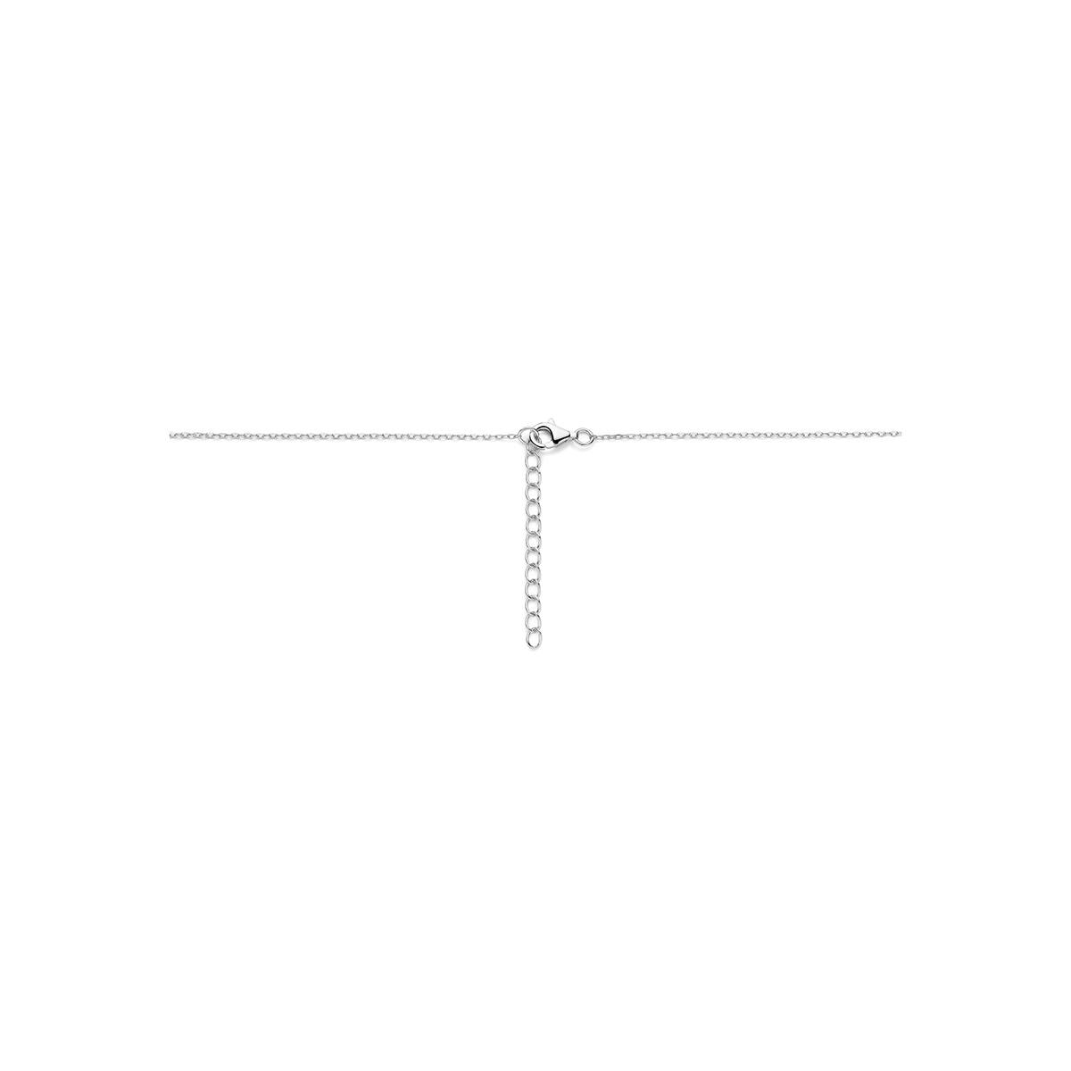 collar de zirconia 41 + 4 cm plata rodiada