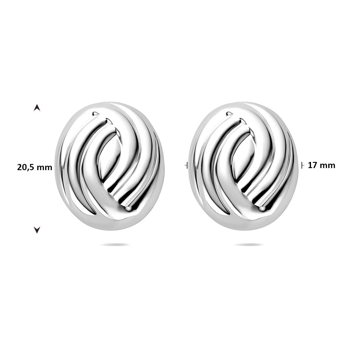 Pendientes de botón de plata - rodiados en plata 925